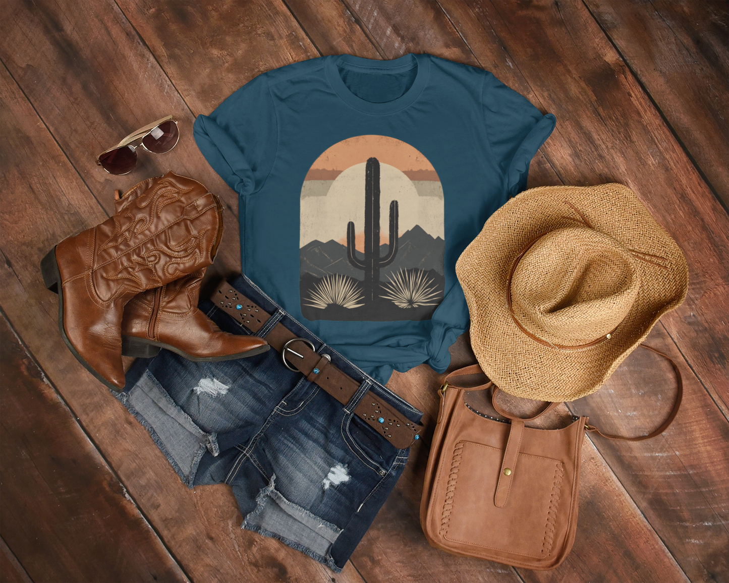 Women's Tee - Western Cactus Design