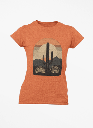 Women's Tee - Western Cactus Design