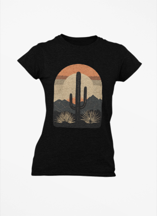 Women's Tee - Western Cactus Design