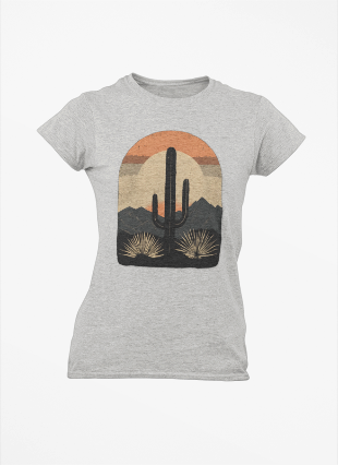 Women's Tee - Western Cactus Design