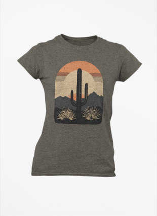 Women's Tee - Western Cactus Design