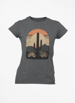 Women's Tee - Western Cactus Design