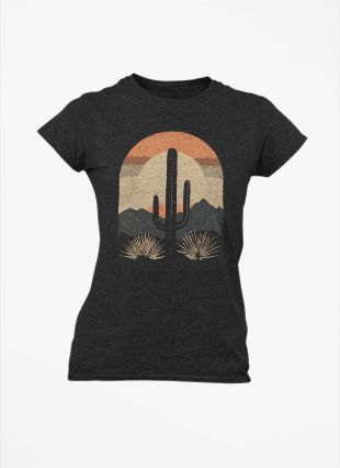 Women's Tee - Western Cactus Design