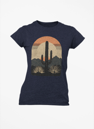 Women's Tee - Western Cactus Design